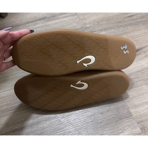 NWOB OLUKAI Punini Court Shoes Men’s 8 Suede Taupe Sage Leather Mesh Gum Sole - Picture 5 of 7